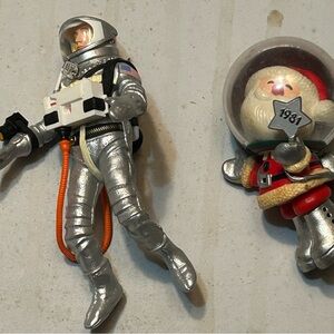 Hallmark Ornaments 1981 Space Santa & 2000 G.I. Joe Action Pilot Astronaut